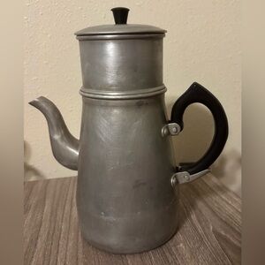 Vintage Drip Coffee Percolator Aluminum Unique Handle and Shape
